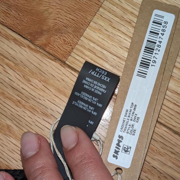 NWT SKIMS CROCHET SWIM BIKINI SET IN ONYX - Picture 9 of 9